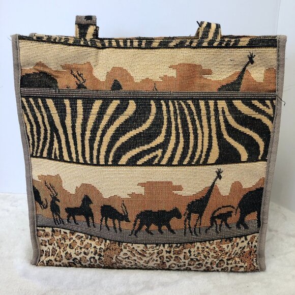 Jade Animal Safari Tapestry Tote Shoulder Bag - Picture 2 of 13